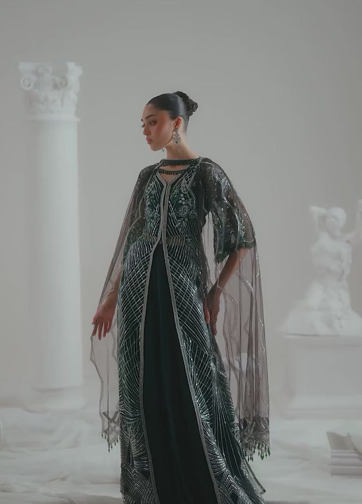 Elyse by Zariya Unstitched Embroidered Net 3 Piece Suit ZA26UEW Emeralda ZSU-6302 - Wedding Collection