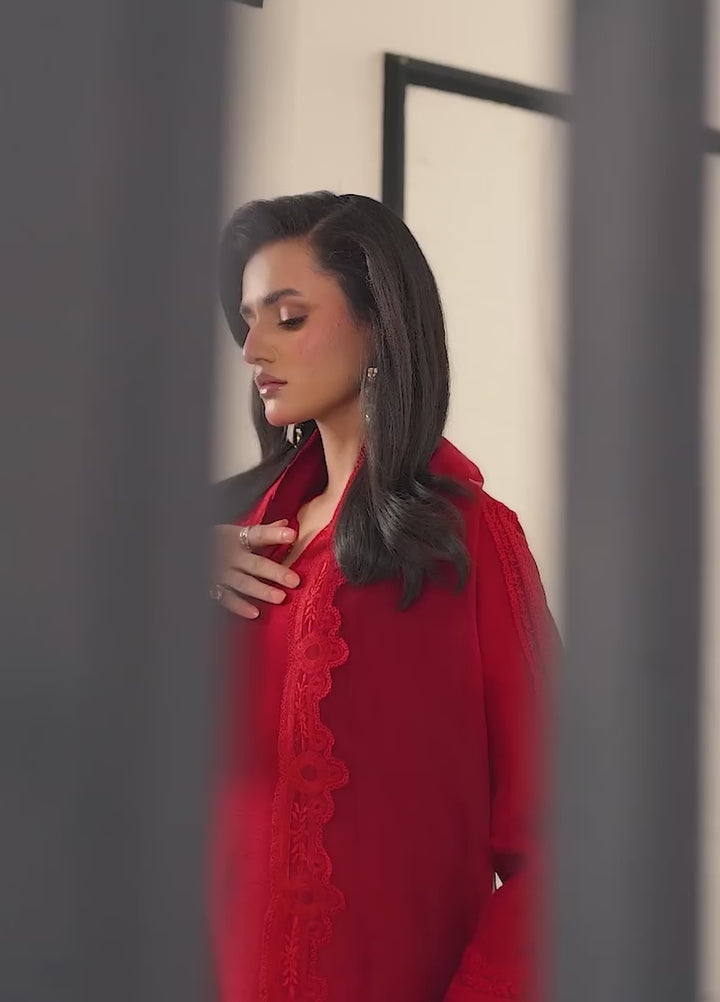 Silk Mode by Tessa Women Pret 3 Piece Raw Silk Rosa - Festive Collection