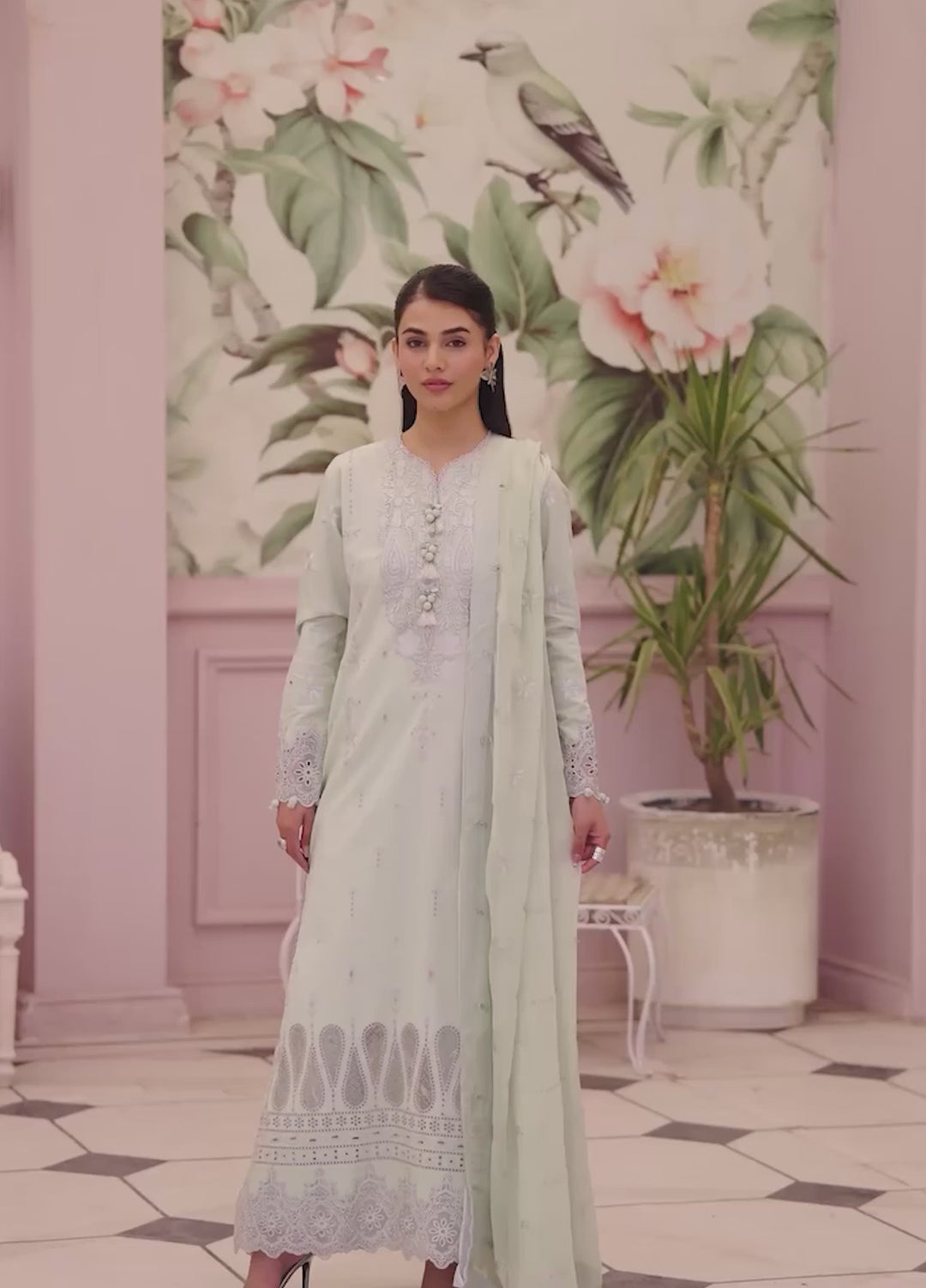 Veil of Summer by Roheenaz Unstitched Embroidered Luxury Lawn 3 Piece Suit RN26UVS 407 SERENE DUSK - Eid Collection