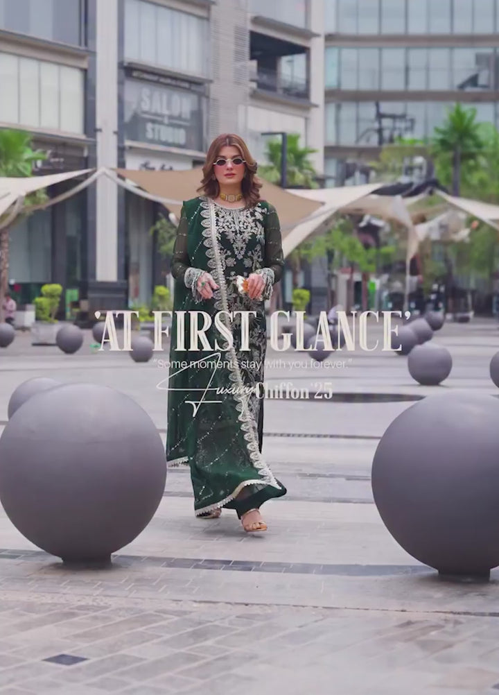 At First Glance by Sahane Pret Embroidered Chiffon 3 Piece Suit CT 25004 Everyn - Festive Collection