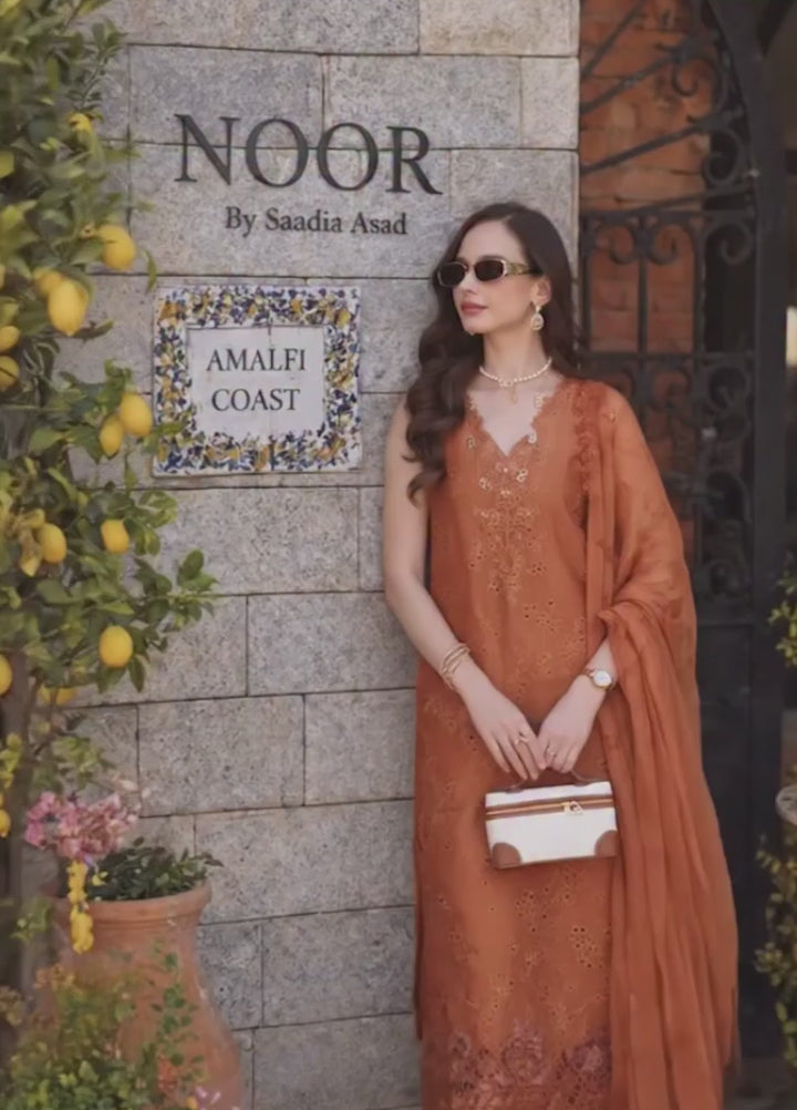 Noor by Saadia Asad Unstitched Embroidered Laserkari Lawn 3 Piece Suit SA26ULNL D6 - Lawn Collection