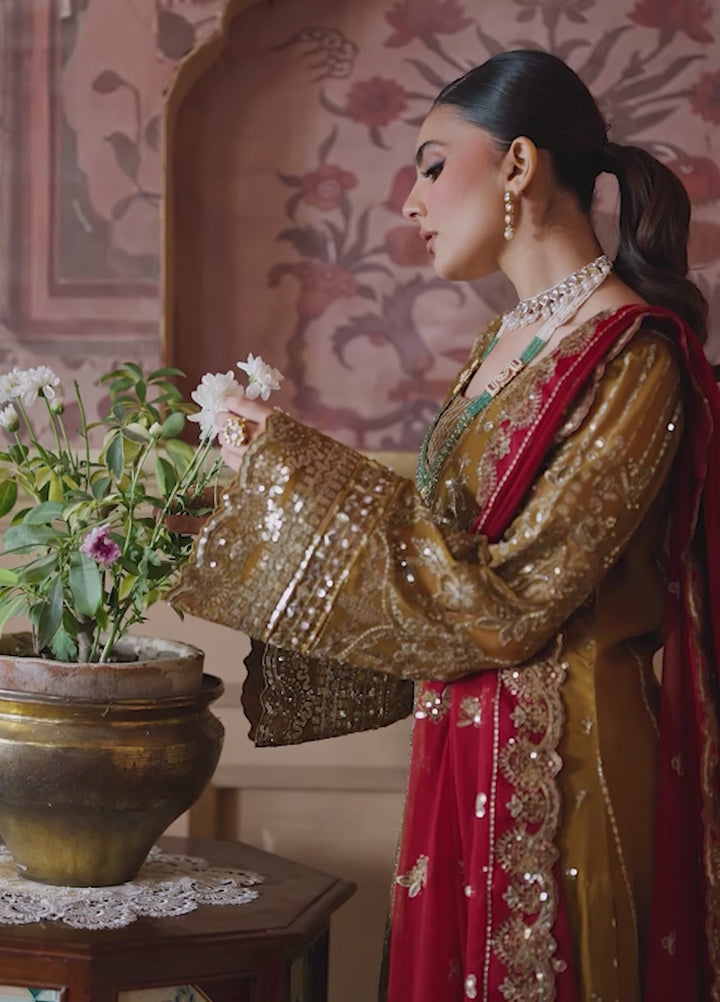 Gulaal Embroidered Chiffon Suits Unstitched 3 Piece GL25EU D-34 Dinara - Formals Collection