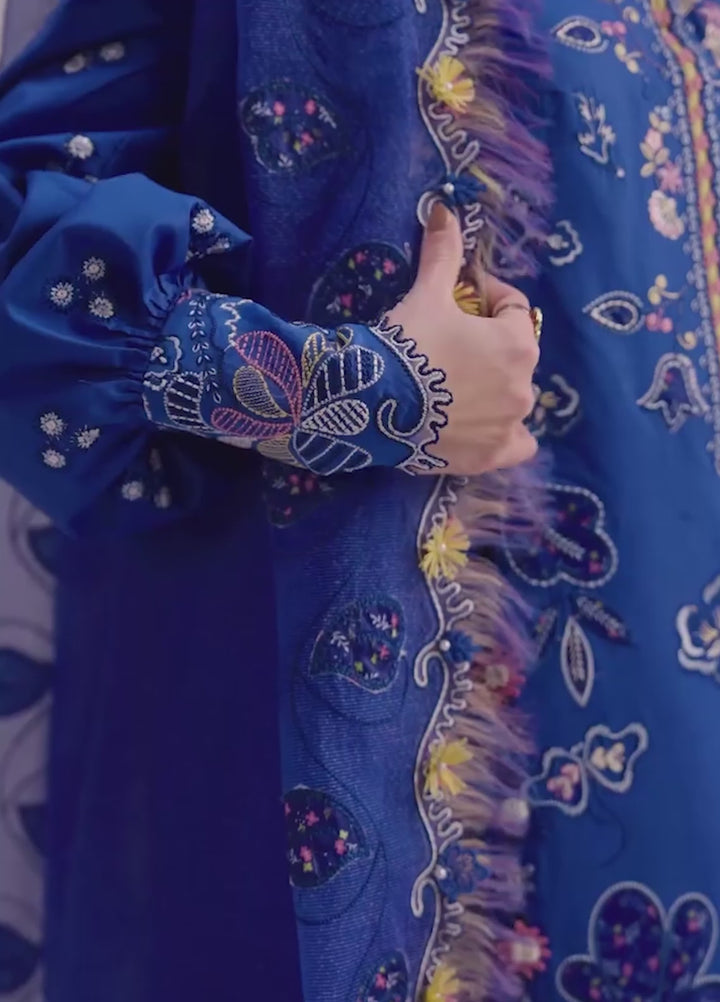 Qalamkar Unstitched Embroidered Lawn 3 Piece Suit QLK26ULF EMINA QFL-6 - Festive Collection