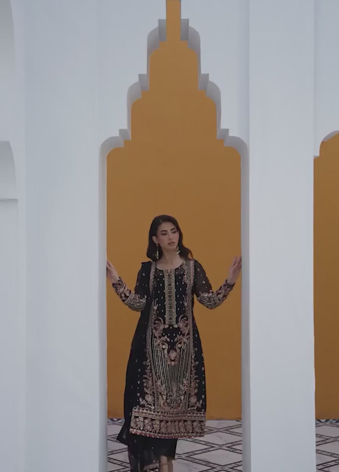 Maeri by Gulaal Unstitched Embroidered Chiffon 4 Piece Suit GL26UMC Soir D-43 - Festive Collection