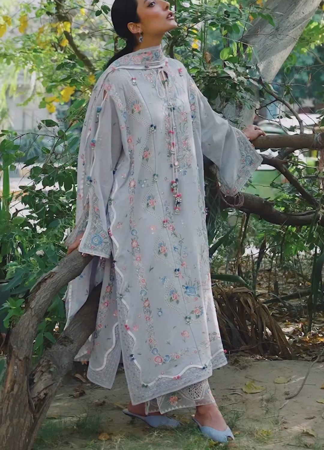 Wild Flower by Zaha Unstitched Embroidered Lawn 3 Piece Suit ZK26UWL ZF26-11 Periwinkle Muse - Festive Collection