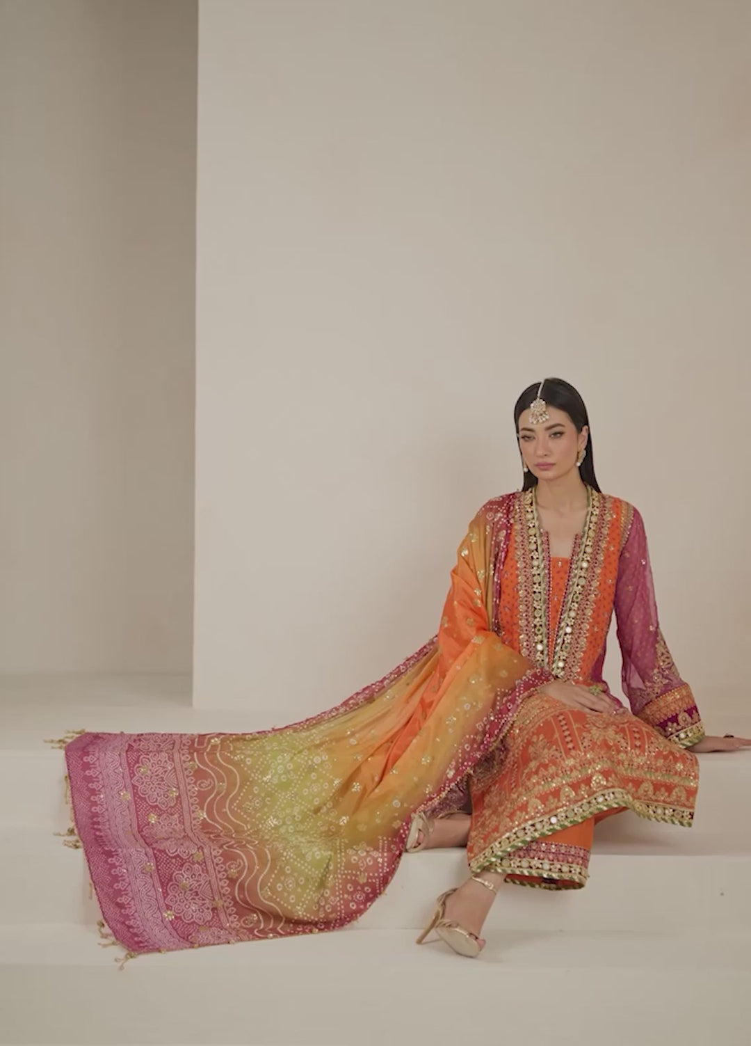 Baroque Embroidered Unstitched Chiffon 3 Piece Suits BQ25UF UF-706 - Festive Collection