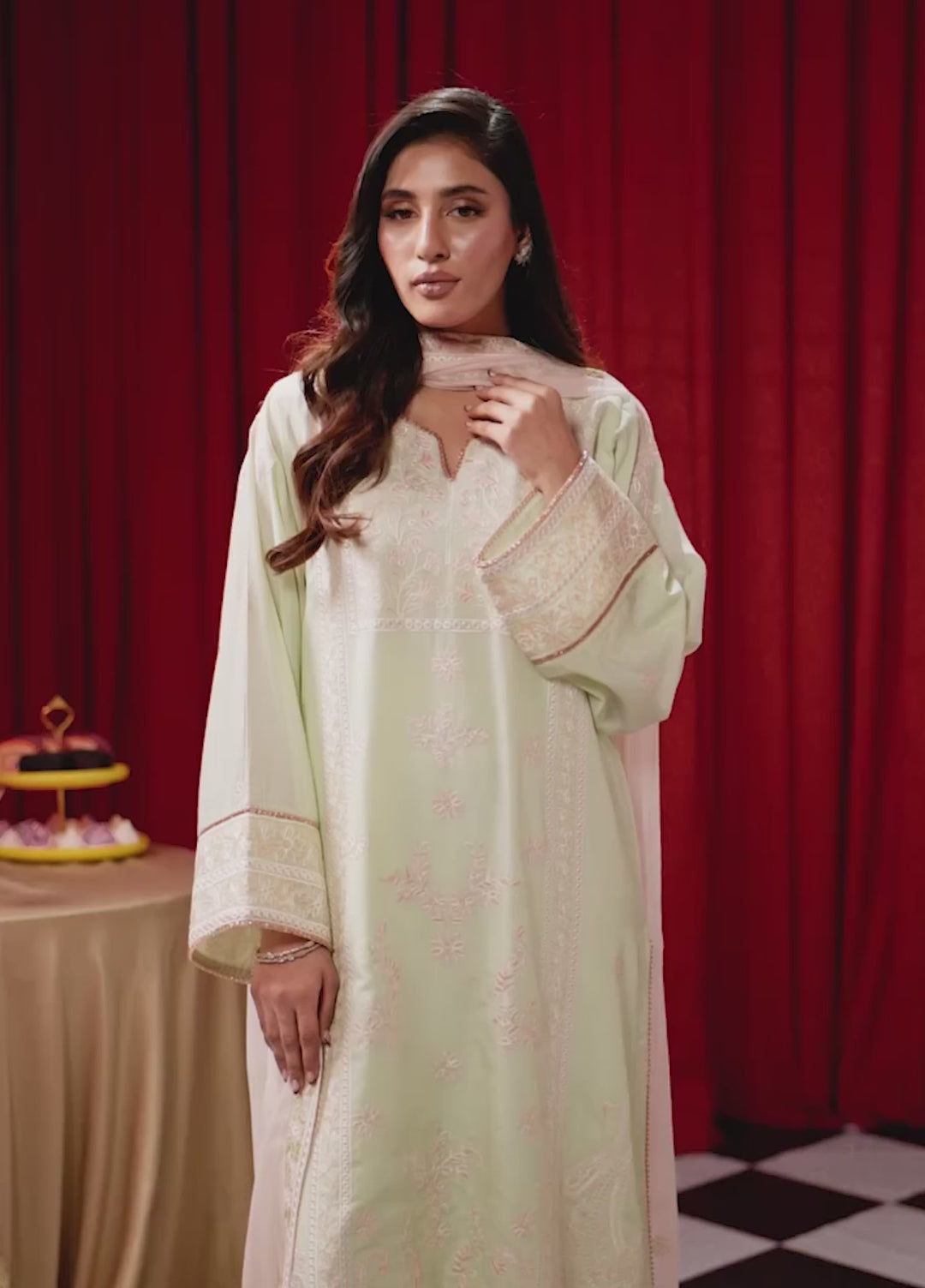 Freesia by Zouj Unstitched Embroidered Cotton 3 Piece Suit ZJ26UFC MINT MIRAGE ZCS-00020 - Festive Collection