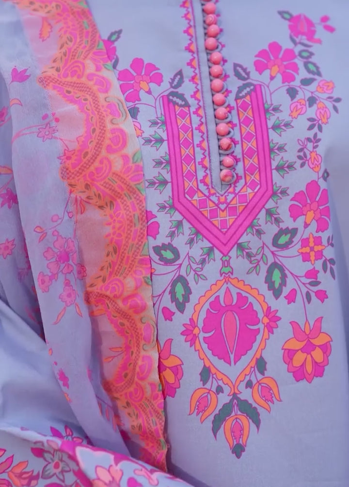 C Prints by Charizma Unstitched Printed Lawn 3 Piece Suit CHR26UCP CP6-06 - Summer Collection
