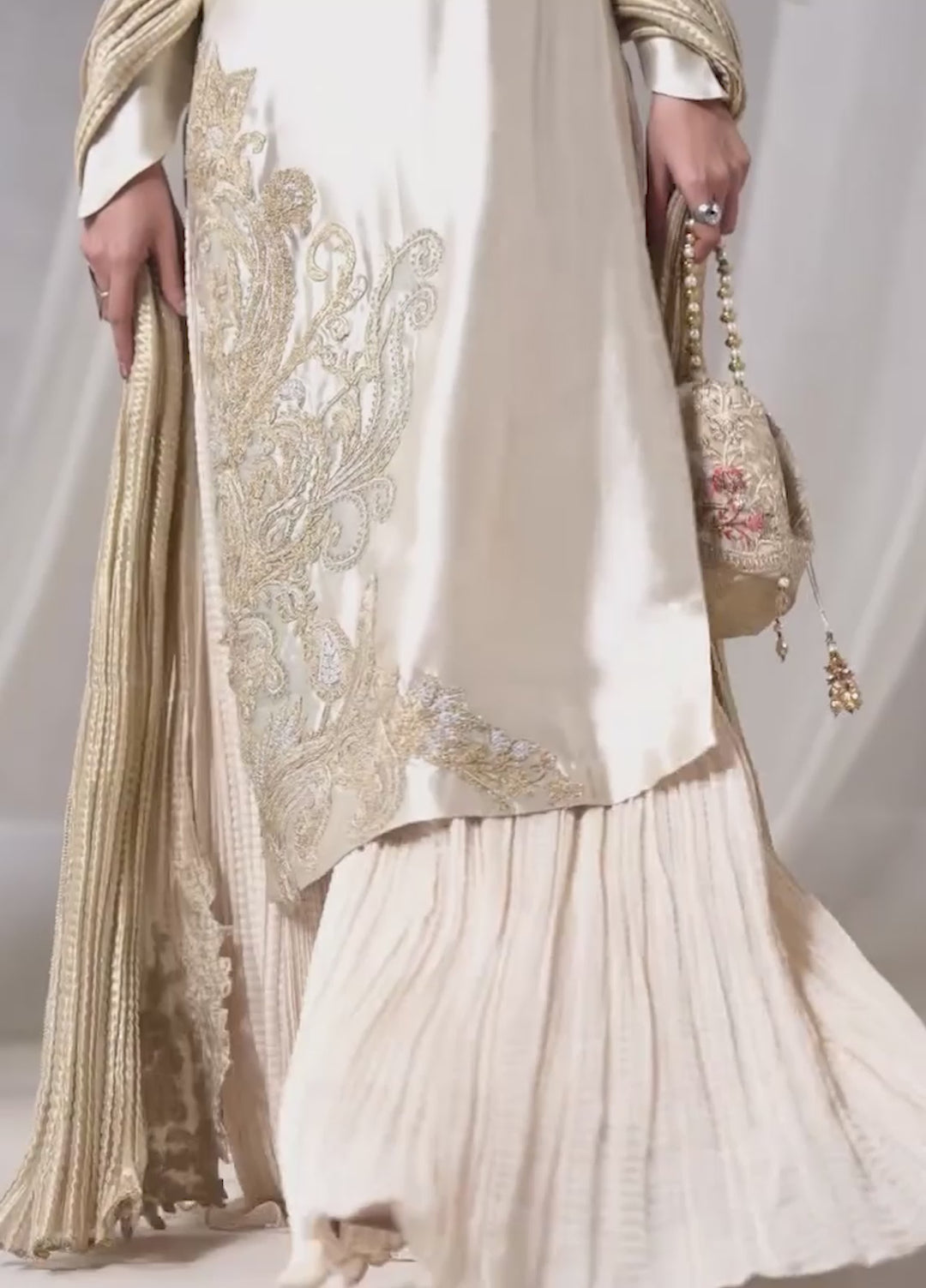 Twilight by Musferah Saad RTW Hand work Tissue Silk 3 Piece Suit Lyra - Eid Collection
