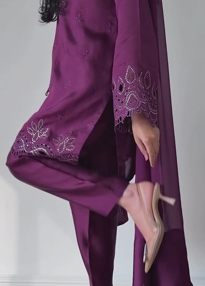 Scherezade Women RTW Embroidered 3 Piece Suit CADBERRY - SCHEREZADE - Festive Collection