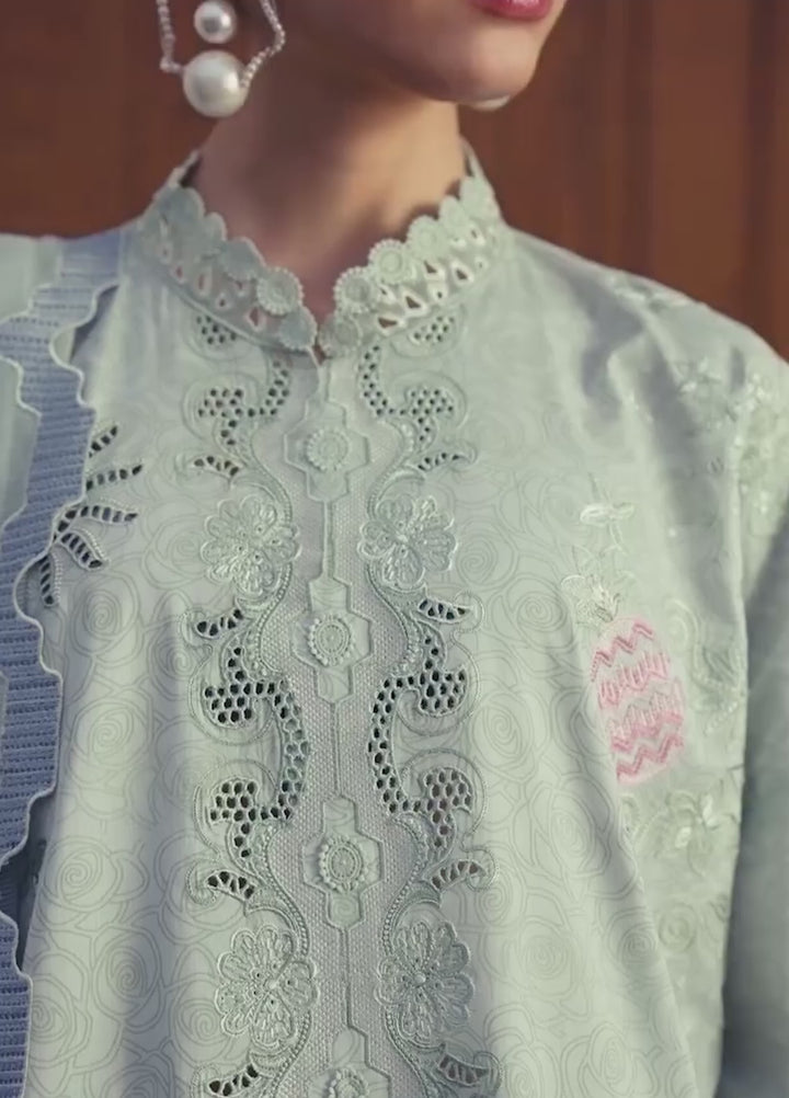 Q Line by Qalamkar Unstitched Embroidered Lawn 3 Piece Suit QLK26ULQ LEYA QKL-7 - Festive Collection