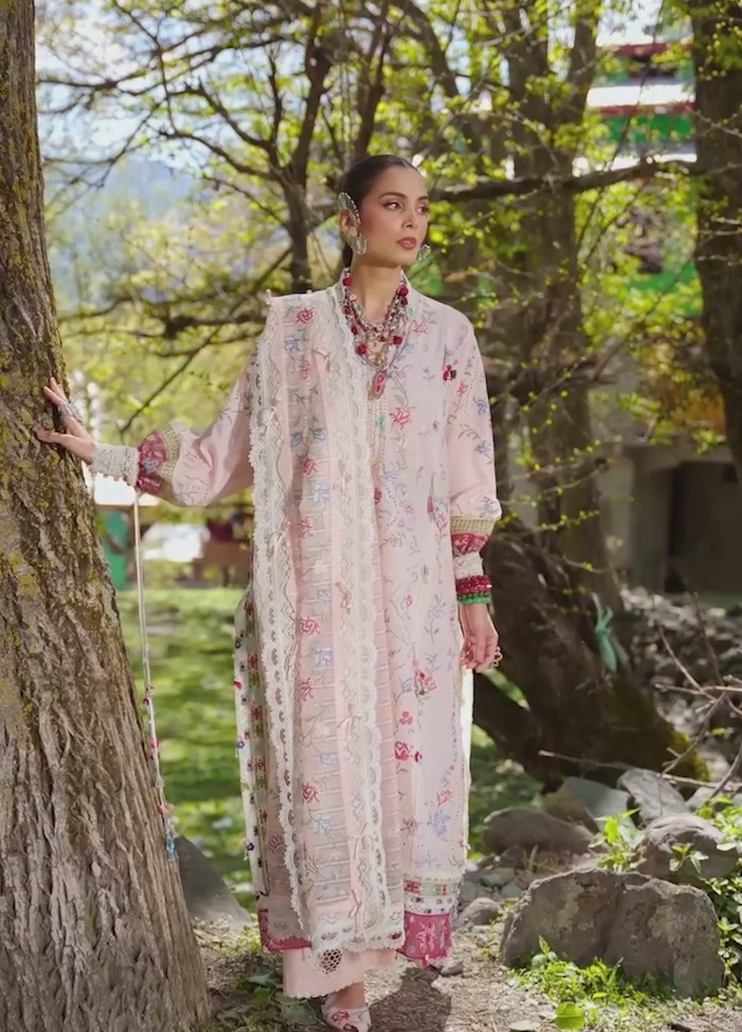 Kashmee Legacy by Elan Unstitched Embroidered Slub Lawn 3 Piece Suit EL26ULKL Sozraag EL26-03A - Festive Collection