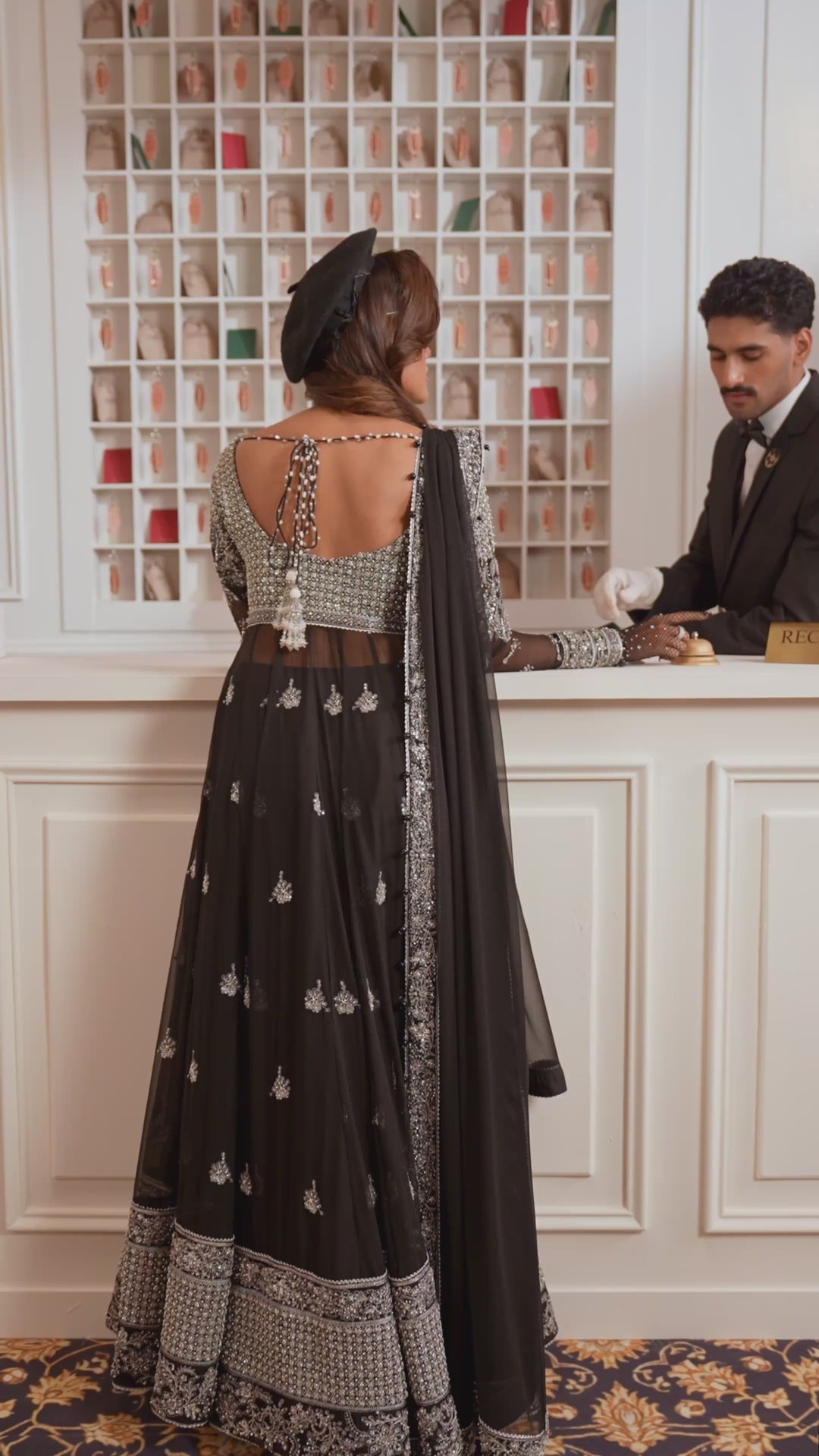 Check In by Zarizaa Embroidered Chiffon 3 Piece Suit ZZ26UCI CLOAK - Festive Collection