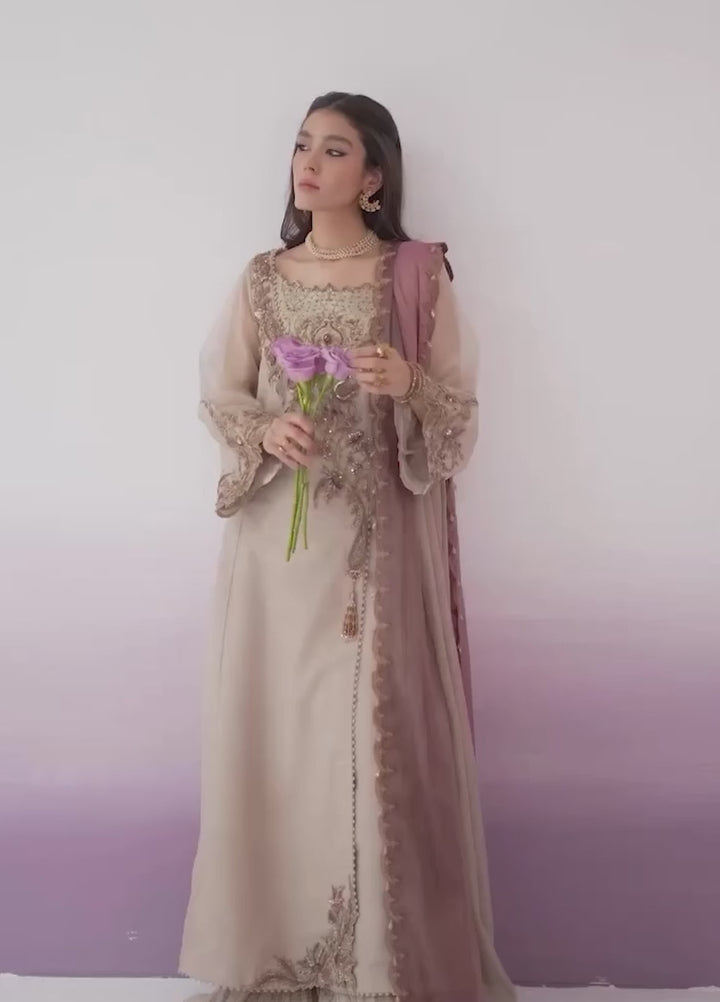 Jamnii Pret Embroidered Zari Net 3 Piece Suit Rooh E Man