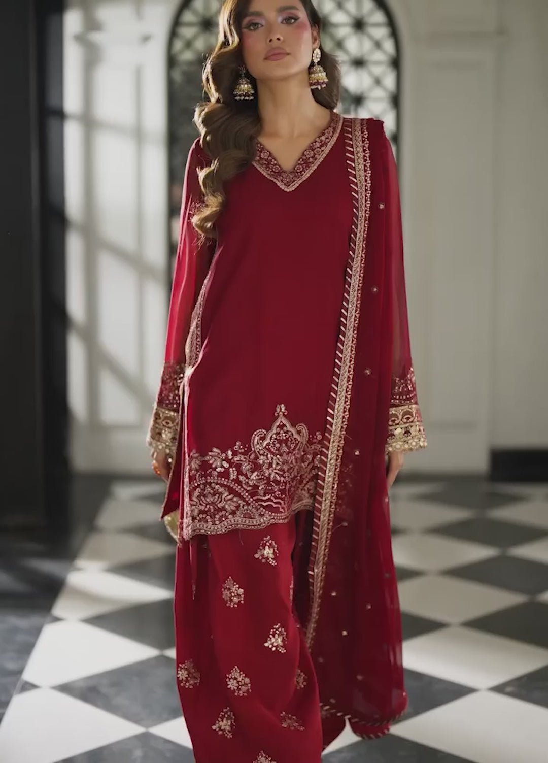 Maison d'or by Sahane Unstitched Embroidered Chiffon 3 Piece Suit CT-27009 RUE - Festive Collection
