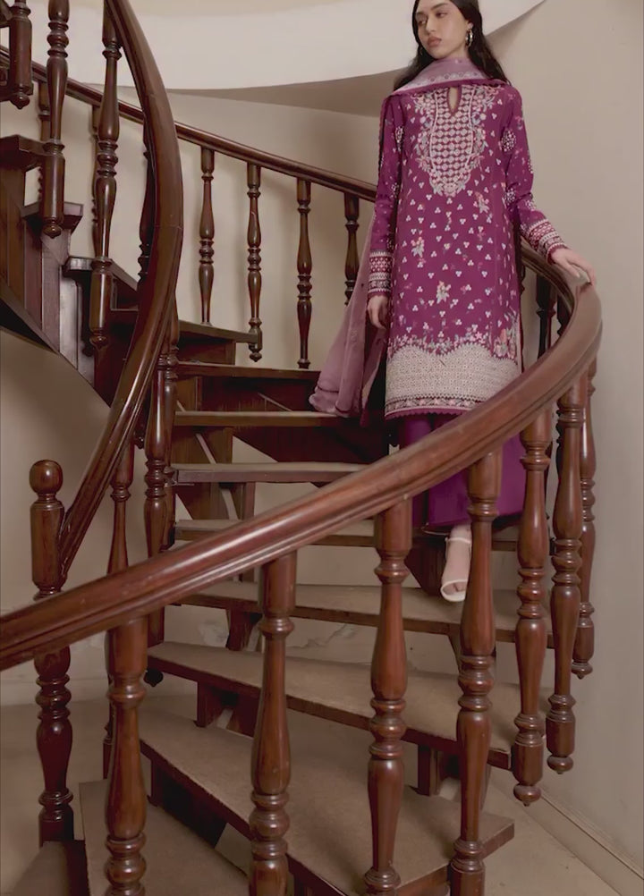 Florette by Afrozeh Unstitched Embroidered Lawn 3 Piece Suit AF26UFL D-09 LILACE - Festive Collection