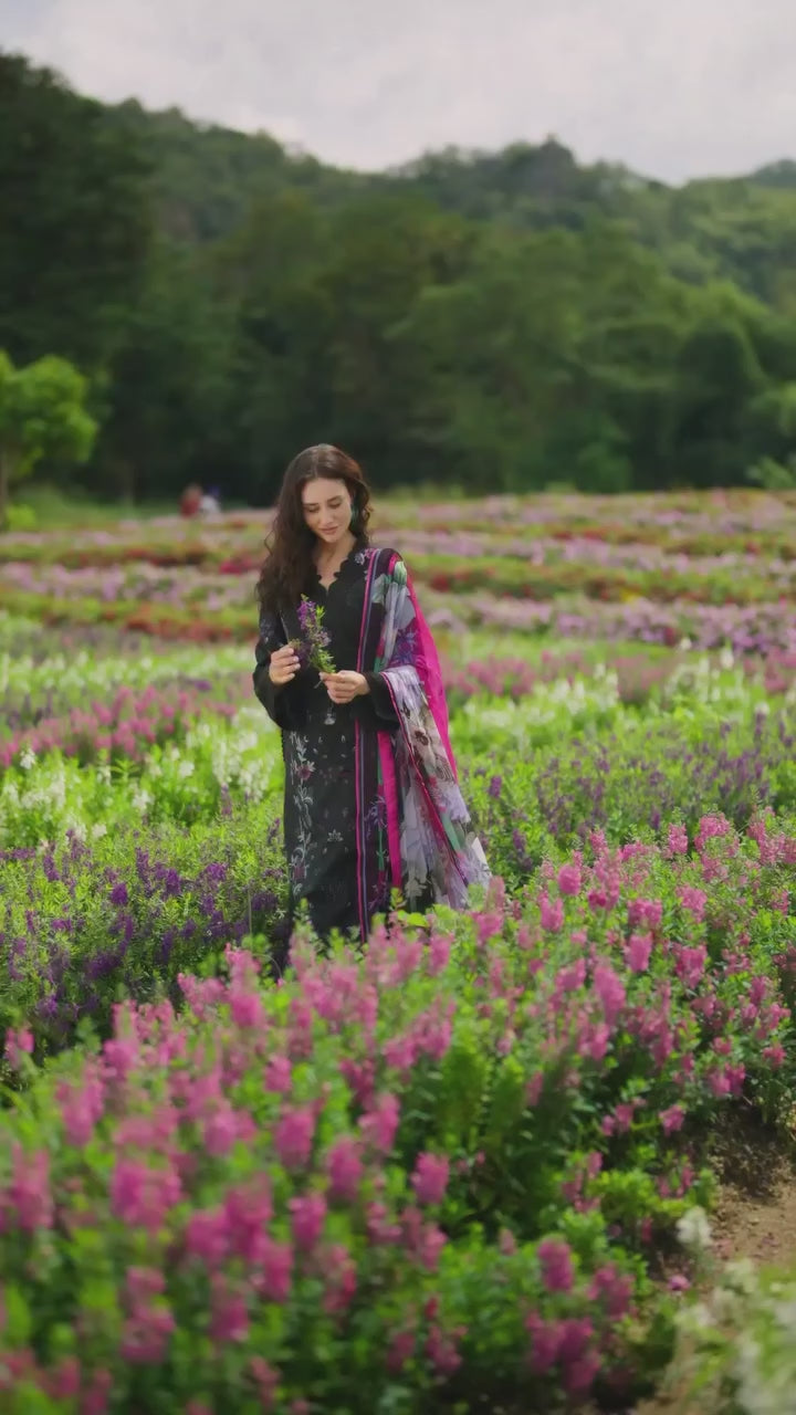 The Secret Garden by Mushq Hemline Unstitched Lawn 3 Piece Suit MU26USG D-11B Garden Lullaby - Summer Collection