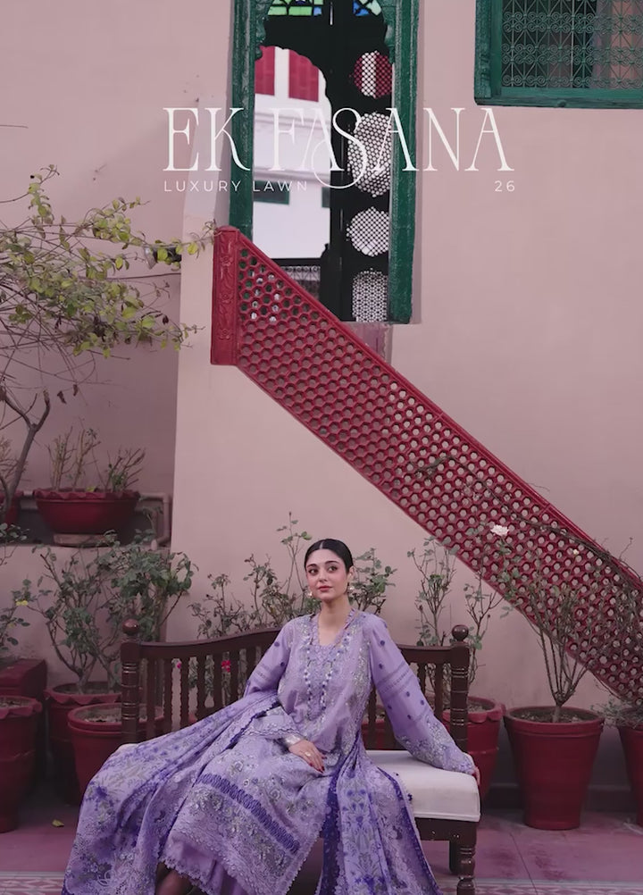 Ek Fasana by Kahf Premium Unstitched Embroidered Luxury Lawn 3 Piece Suit KHF26UFL KLB NAZNEEN 7B - Festive Collection