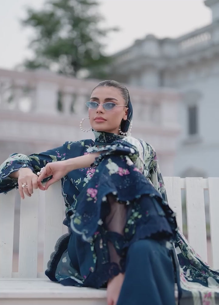 Signature by Elaf Unstitched Embroidered Lawn 3 Piece Suit EL26USLE Mariel ESG-3A - Eid Collection