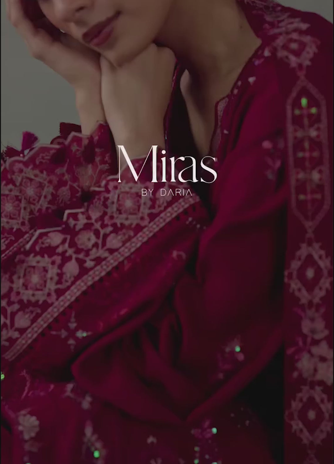 Miras by Daria Unstitched Embroidered Leather Peach 3 Piece Suit DN26UML DA-133 - Fextive Collection