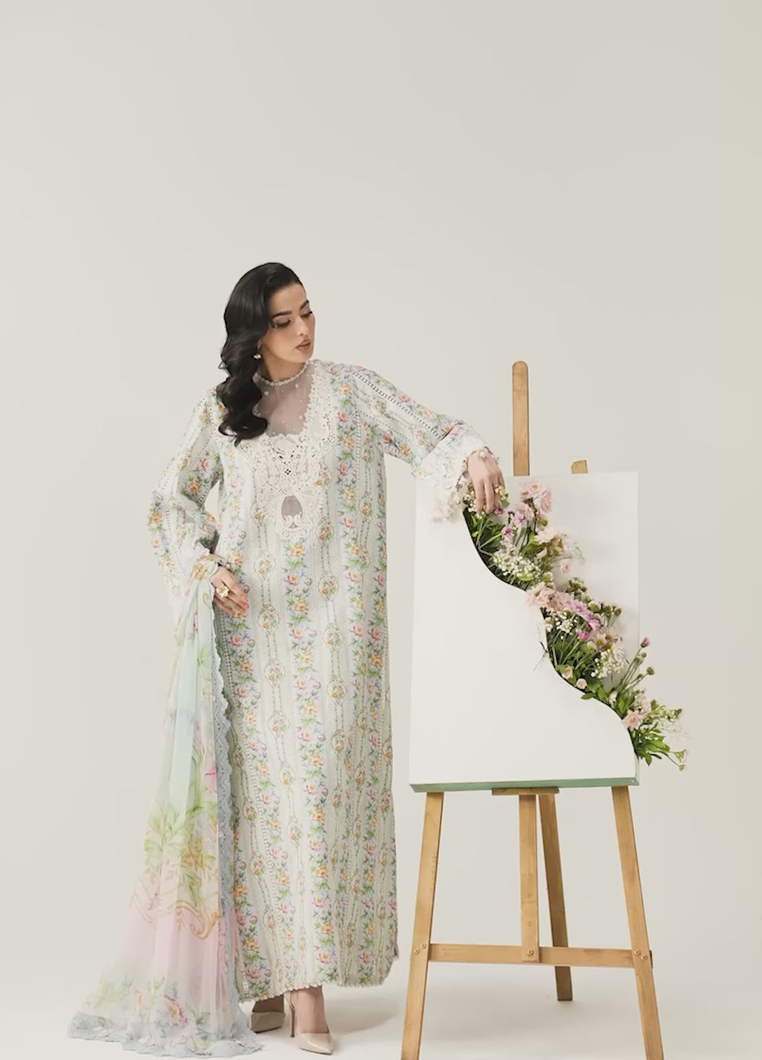 M Prints by Maria B Unstitched Printed Lawn 3 Piece Suit MB26UME 10B - Eid Collection