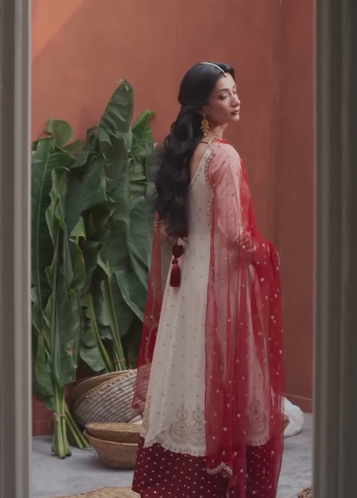 Koel by Jahaan RTW Embroidered Raw Silk 3 Piece Suit Anari Festive Collection