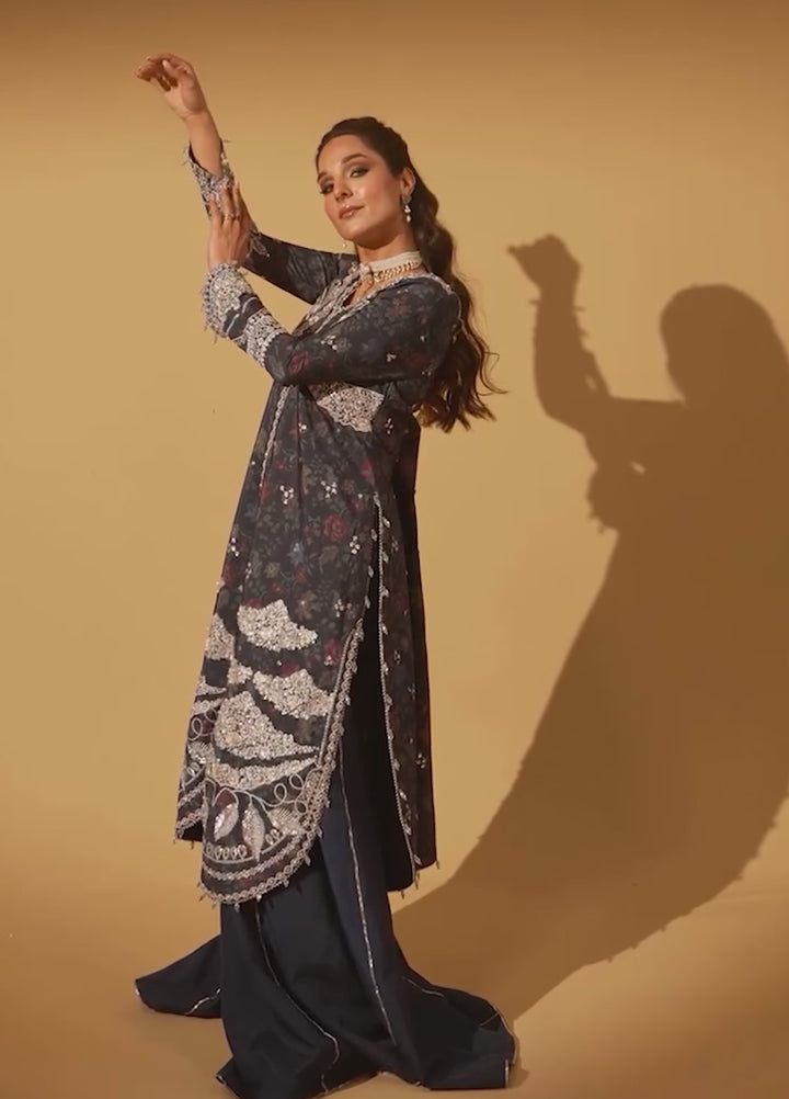 Aylin Unstitched Raw Silk Embroidered Suits 3 Piece AYL25US SAPPHIRE DUSK - Festive Collection