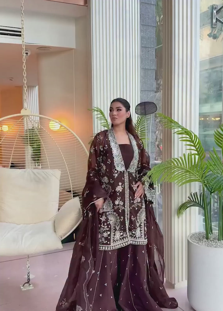 Solaris by Ayzel Unstitched Formals Organza Suits 3 Piece AAF25SW Emberlyn - Wedding Collection