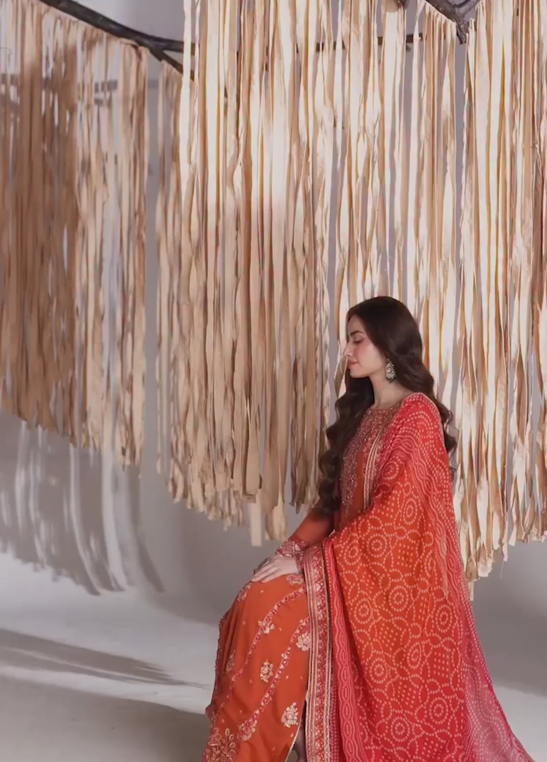 Ensembles by Azure Unstitched Embroidered Chiffon 3 Piece Suit AZ26UEF IZKA - Festive Collection