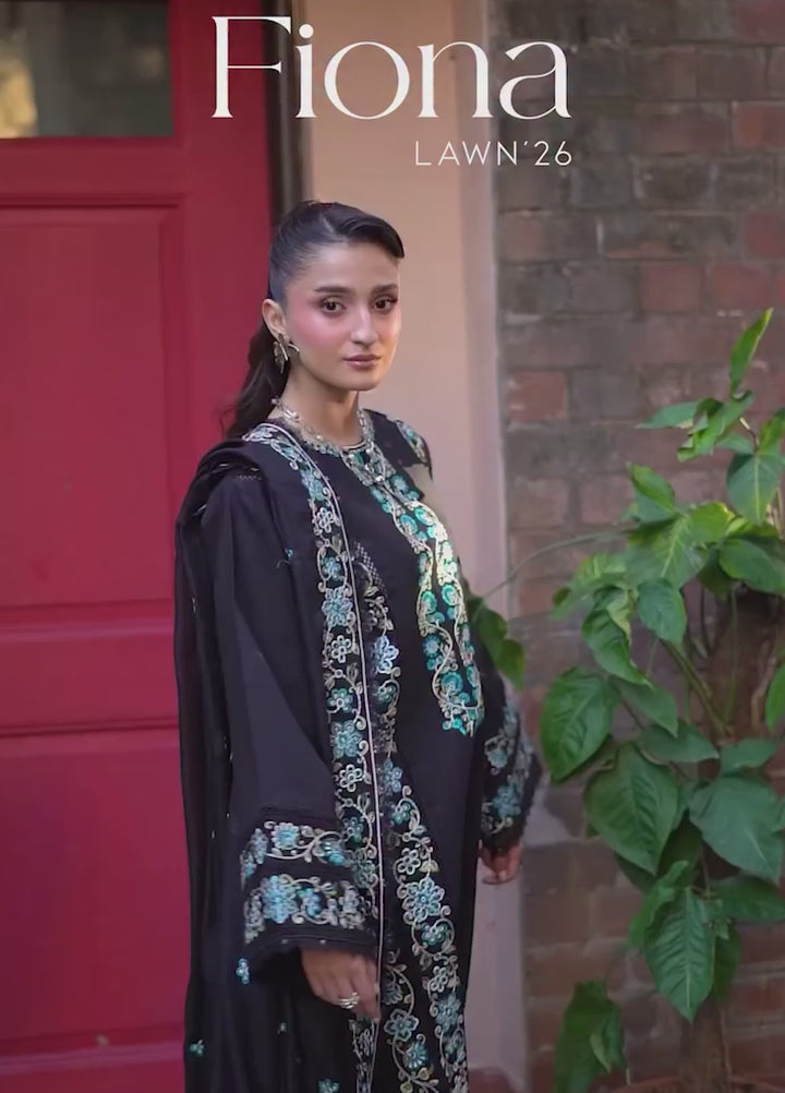 Fiona by Mahnur Unstitched Embroidered Lawn 3 Piece Suit MN26UFL F-11 - Summer Collection