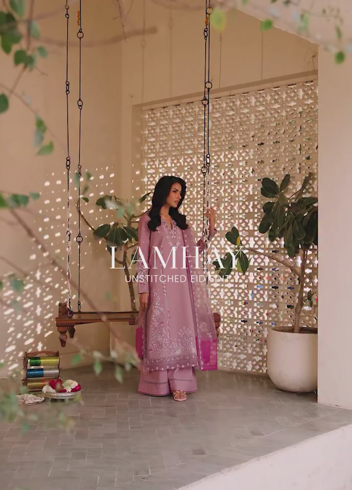 Lamhay by Seran Unstitched Embroidered Lawn 3 Piece Suit SN26ULL D10 Zaima - Eid Collection