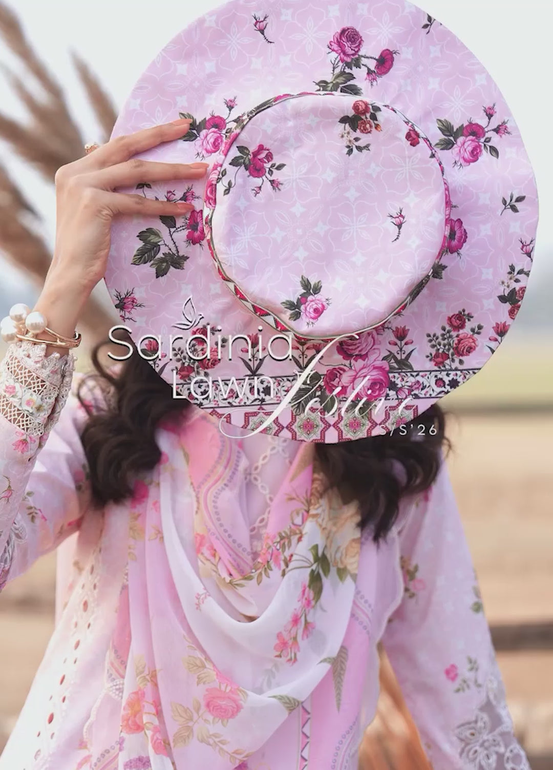 Sardinia Unstitched Embroidered Lawn 3 Piece Suit SRD26ULF D-1 ROSE BUD - Festive Collection