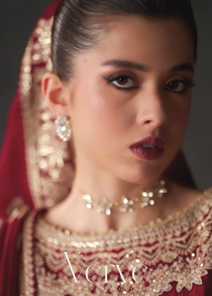 Verve Silk Edit by Emaan Adeel Unstitched Embroidered Raw Silk 3 Piece Suit EA26UVF Onyx Muse - Festive Collection