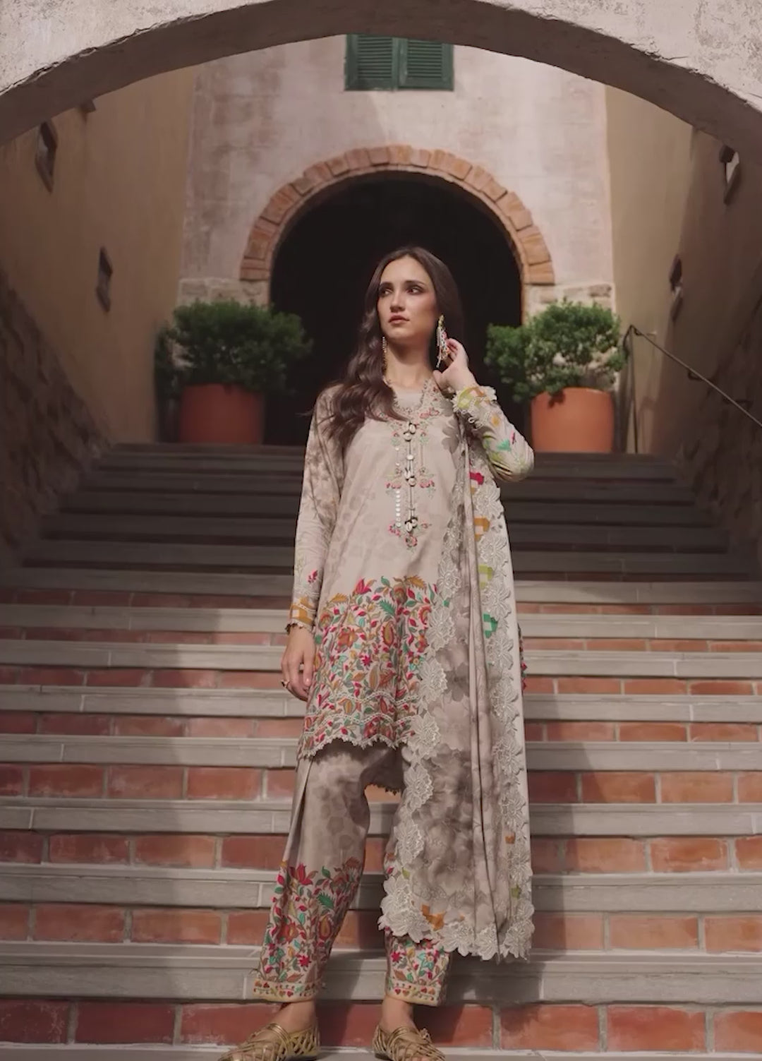 Combination by Charizma Unstitched Embroidered Linen 3 Piece Suit CHR26UCL CCW7-07 - Casual Collection