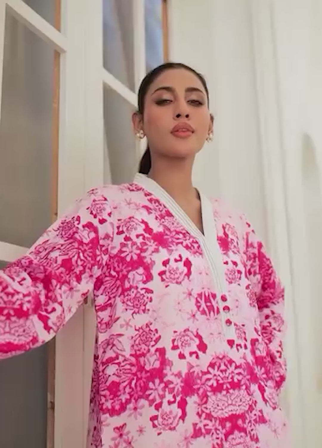 Nairah Women Pret Printed Arabic Lawn Suit NAH26PN Floral Blush - Spring Collection