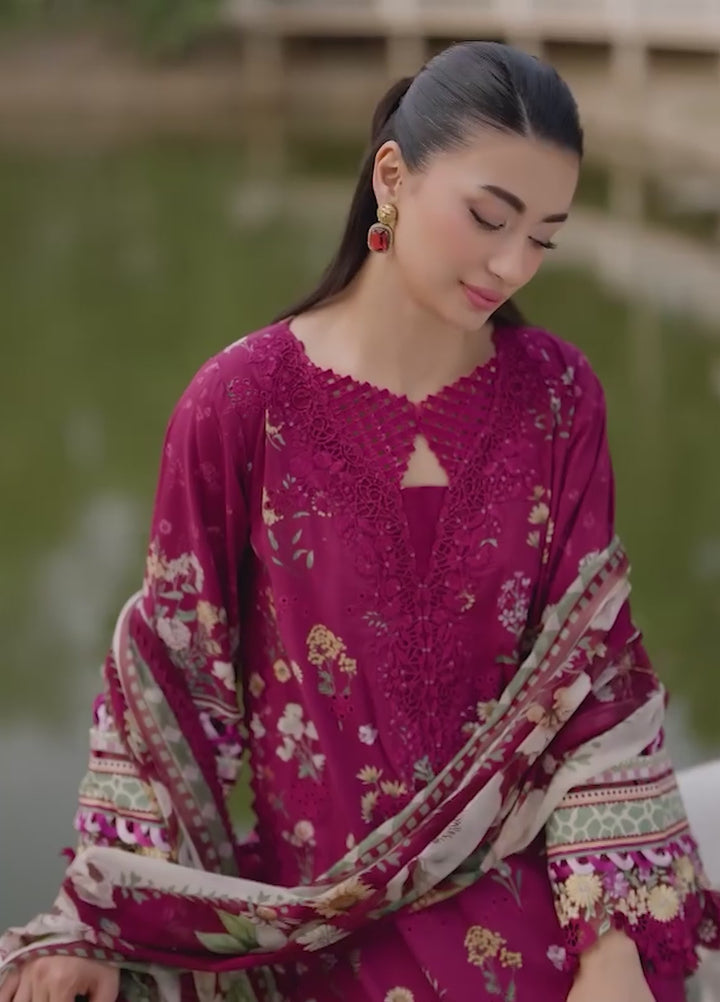 Signature by Elaf Unstitched Embroidered Lawn 3 Piece Suit EL26USLE Nora ESG-2A - Eid Collection