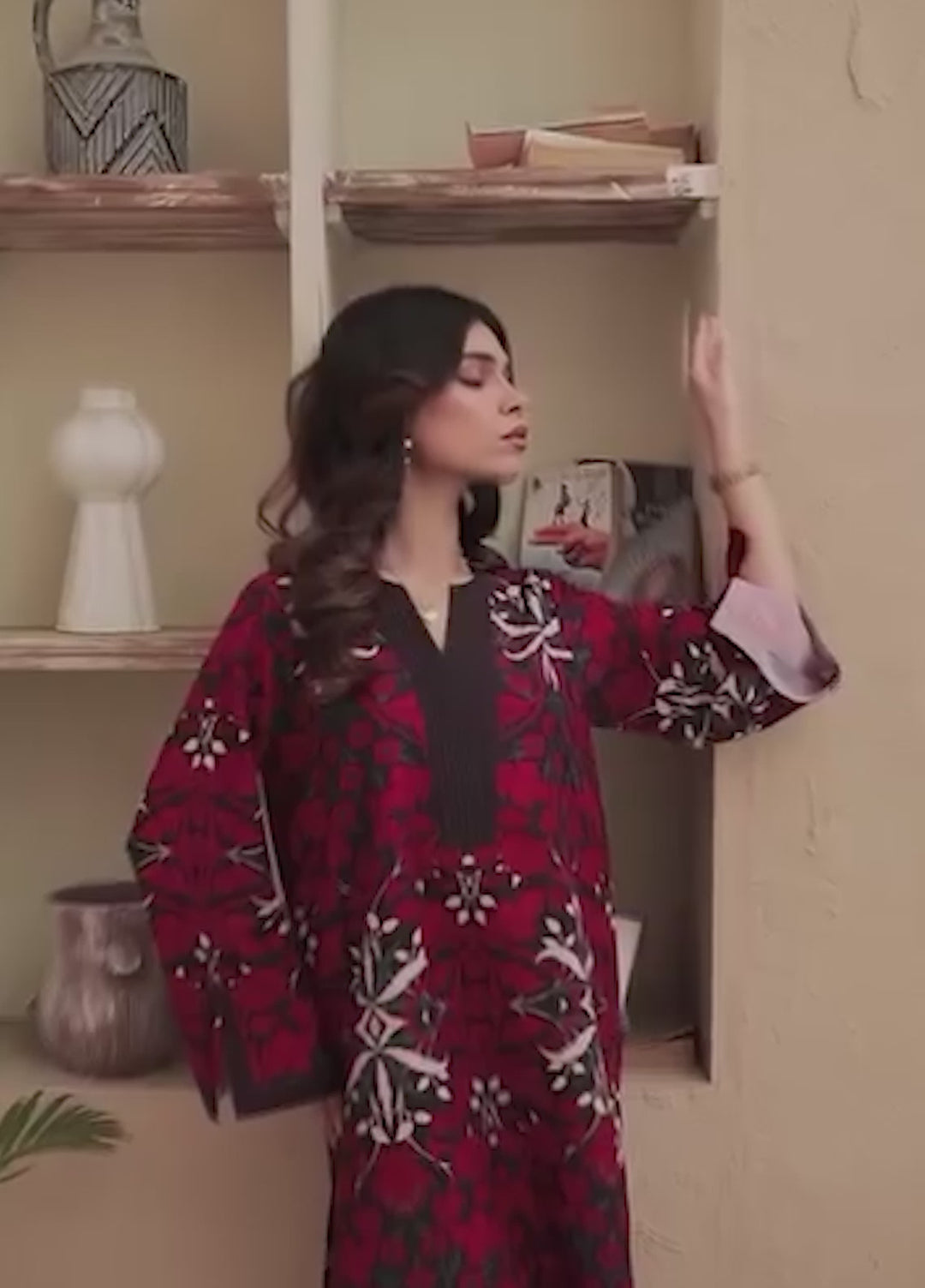 Nairah Women Pret Printed Cambric Suit NAH26PN Crimson - Spring Collection