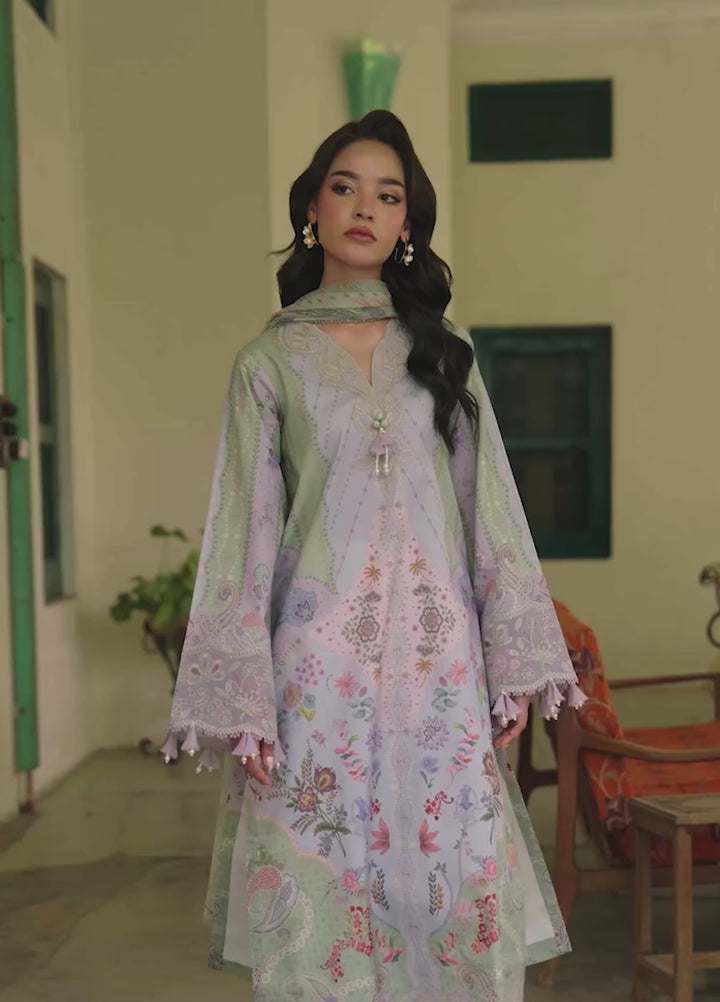 Odyssey by Florent Unstitched Embroidered Lawn 3 Piece Suit FL26UOL FZ-7A - Eid Collection