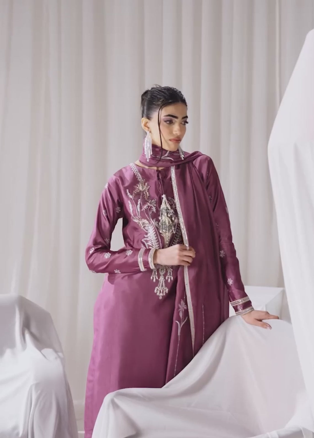 Celeste by Jamni RTW Embroidered Sheesha Silk 3 Piece Suit PEONY Festive Collection