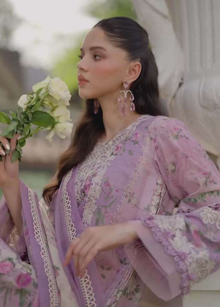 Signature by Elaf Unstitched Embroidered Lawn 3 Piece Suit EL26USLE Bianca ESG-1B - Eid Collection