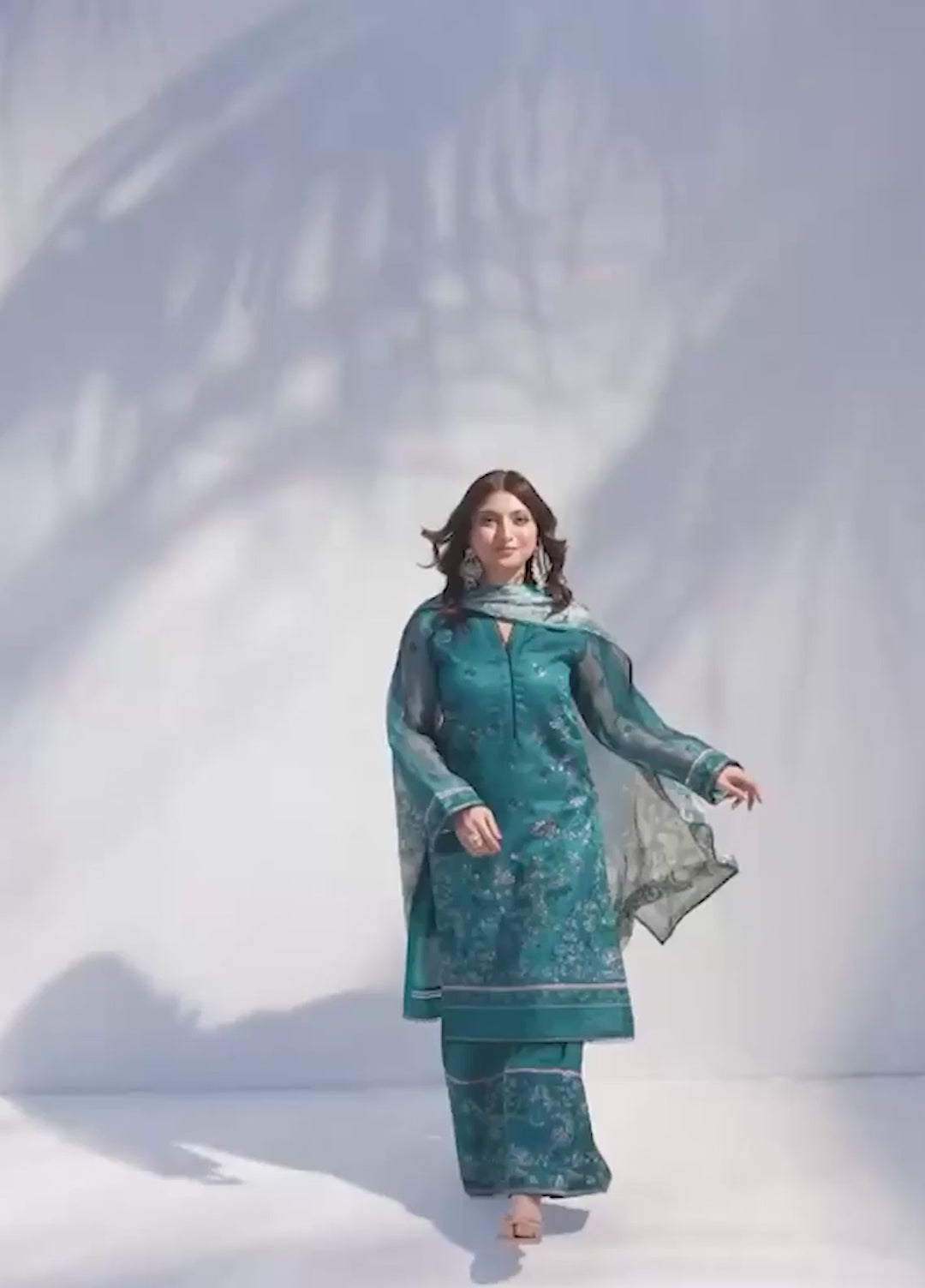 Salitex Unstitched Embroidered Cotton Net 3 Piece Suit SUNW7NO105 - Festive Collection