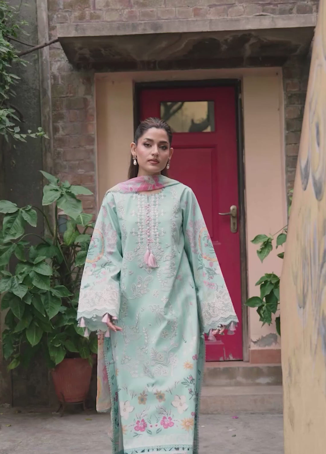 Odyssey by Florent Unstitched Embroidered Lawn 3 Piece Suit FL26UOL FZ-3B - Eid Collection