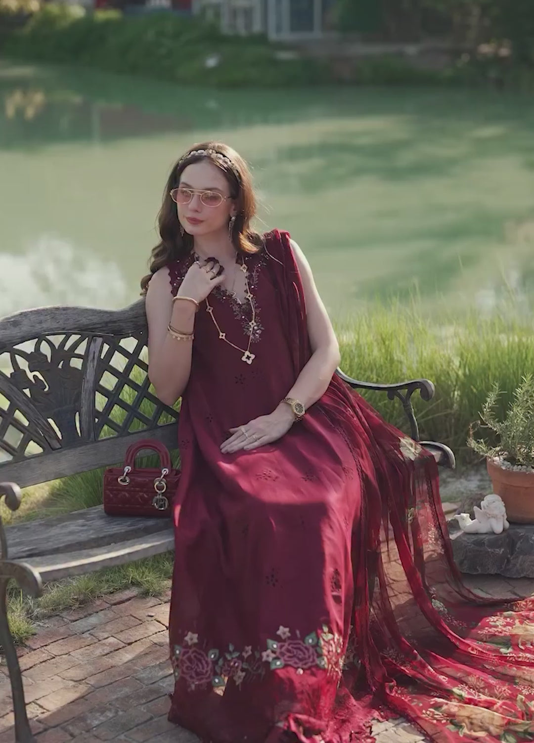 Noor Luxe by Saadia Asad Unstitched Embroidered Lawn 3 Piece Suit SA26ULNE D14 - Eid Collection