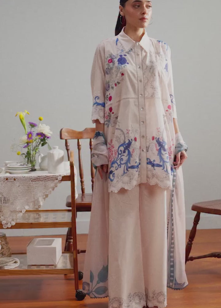 Coco by Zara Shahjahan Unstitched Printed Lawn 3 Piece Suit CZS26ULV REI-9A - Summer Collection