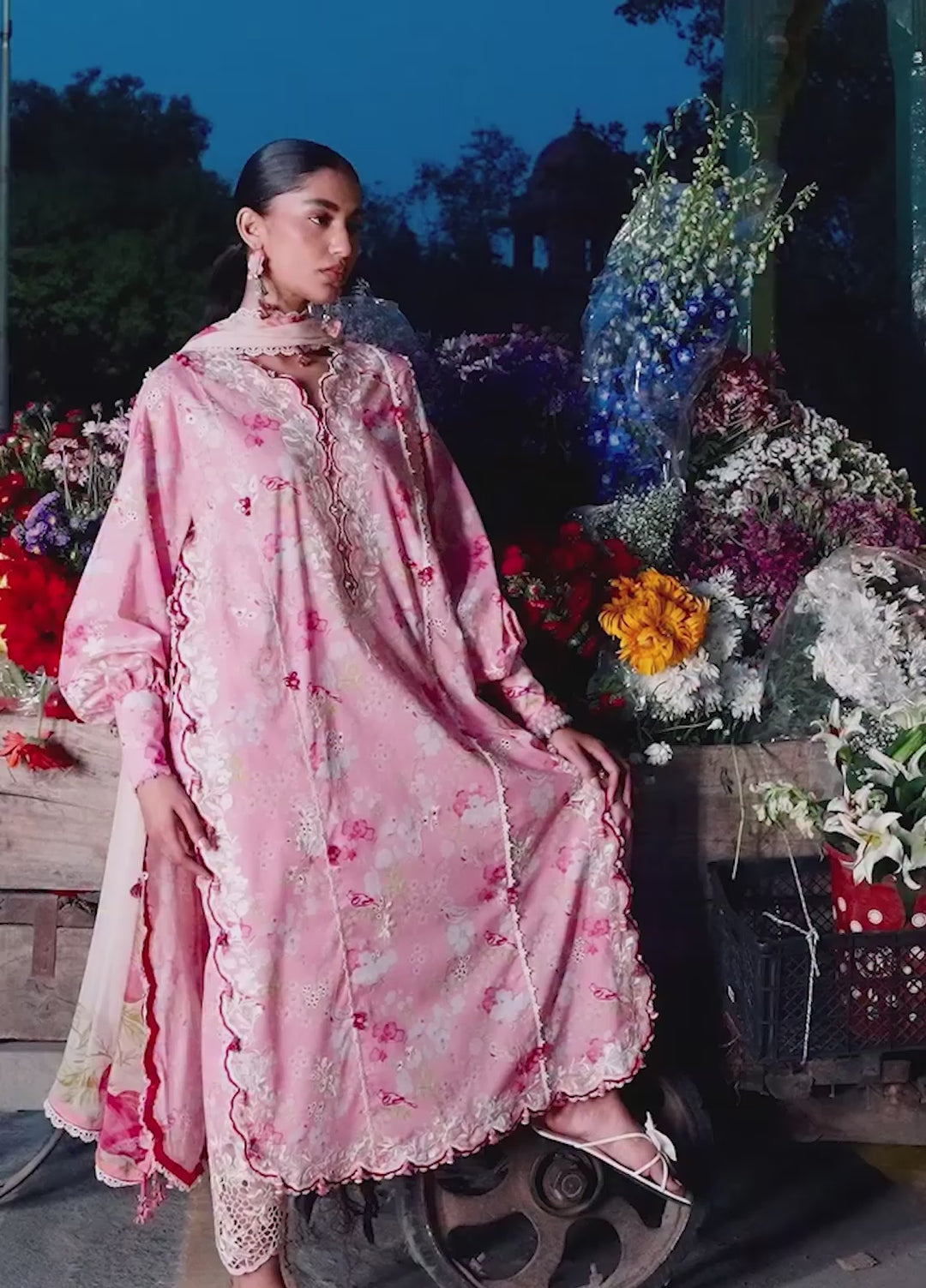 Wild Flower by Zaha Unstitched Embroidered Lawn 3 Piece Suit ZK26UWL ZF26-03 Peony Reverie - Festive Collection