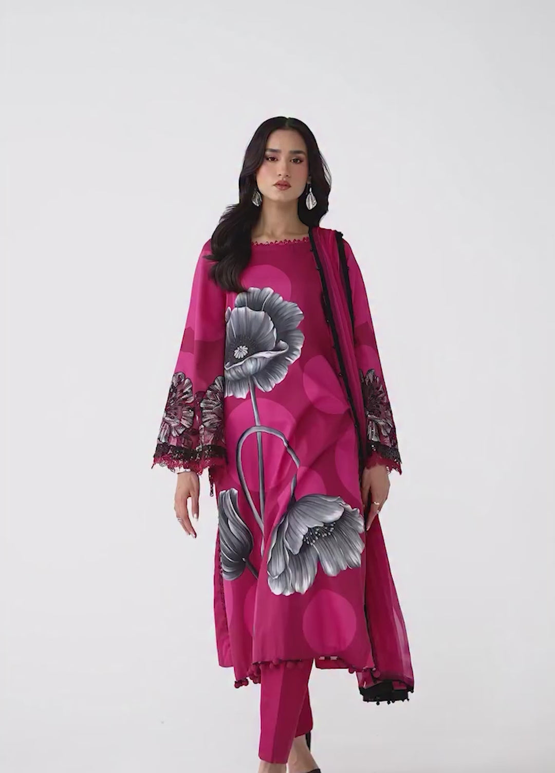 M Prints by Maria B Unstitched Printed Lawn 3 Piece Suit MB26UMP D-13 B - Summer Collection
