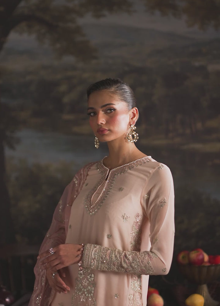 Zarif Embroidered Net Suits Unstitched 3 Piece ZR25UF ZRF-ZPE-04 Seriyah - Formals Collection