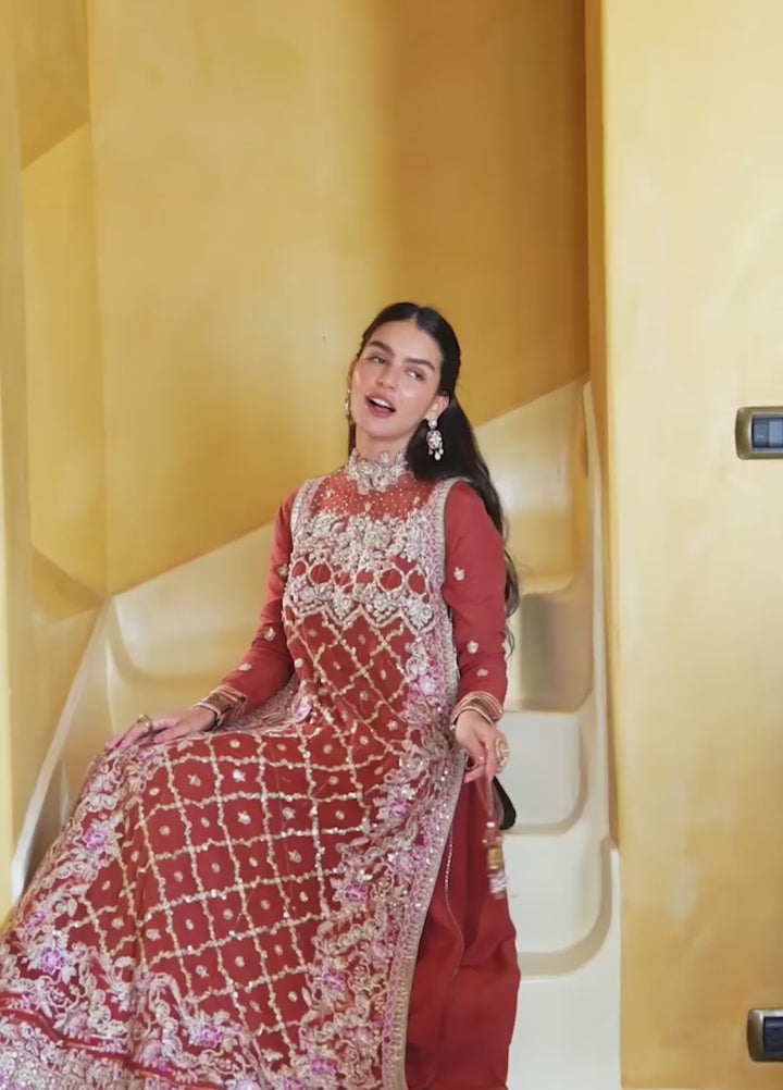 Bachelorette by Mushq Unstitched Embroidered Chiffon 3 Piece Suit MU26UBF Rose Romance MUNCH260103 - Festive Collection