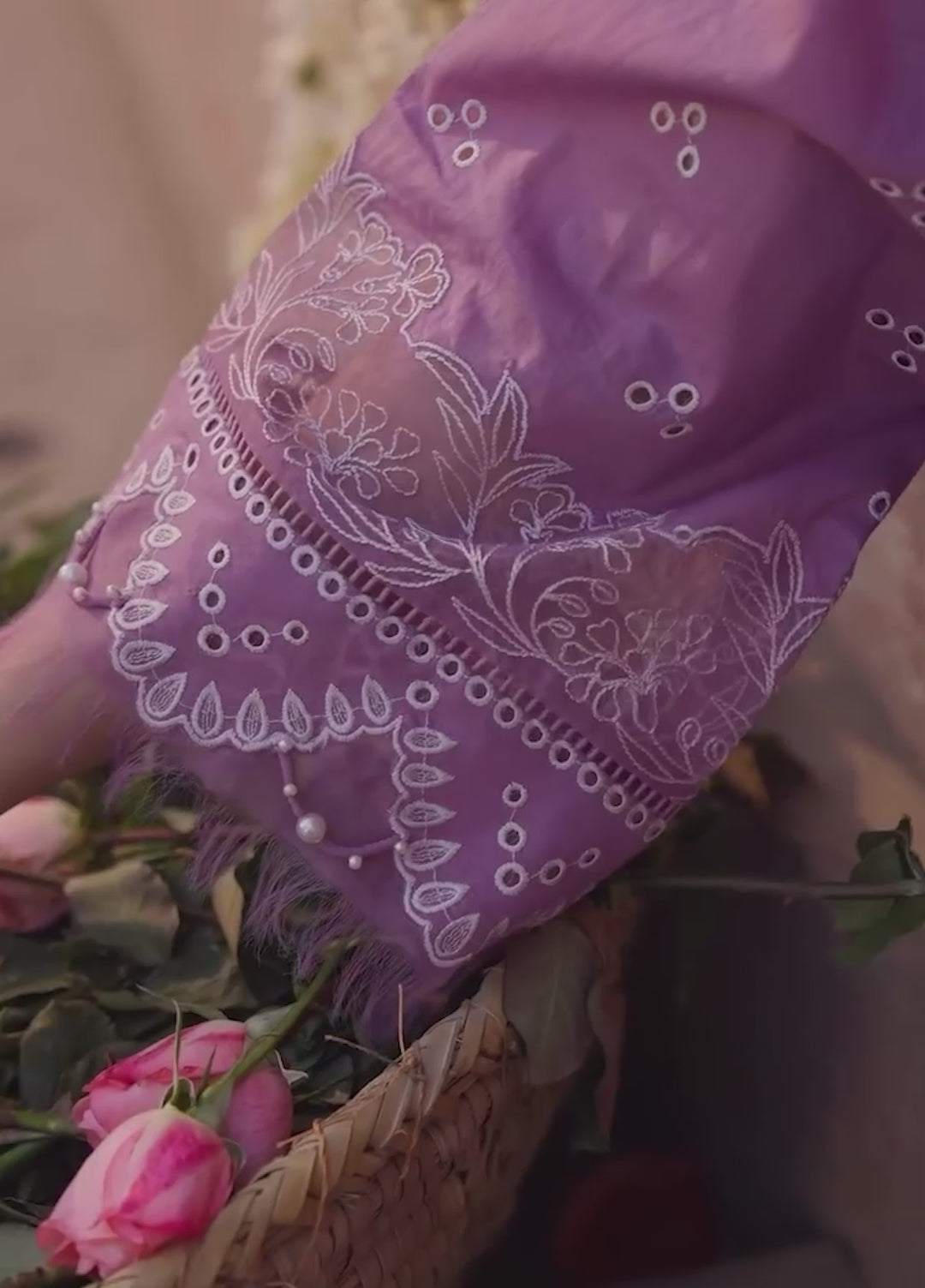 Sahar Unstitched Chikankari Lawn Amethyst Orchard 3 Piece Suit CK-26-V2-05 - Summer Collection