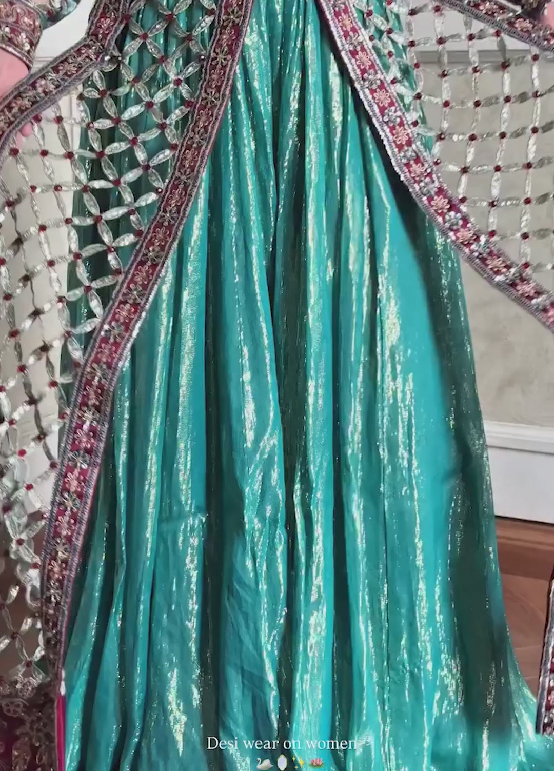 Jhil Mil by Maria Osama Khan Embroidered Tissue Suits Unstitched 3 Piece MOK25JM Chamkeli - Wedding Collection